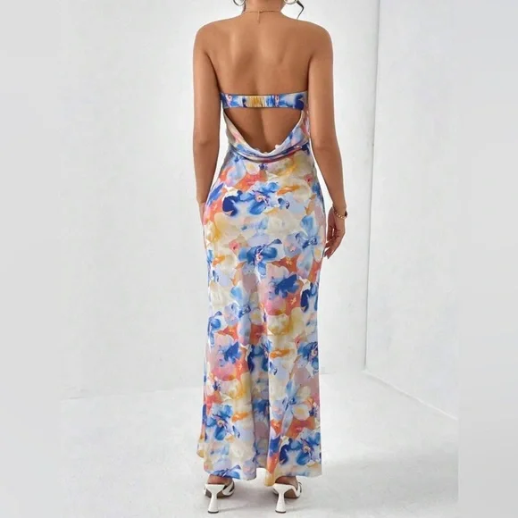 Floral Strapless Maxi Dress - Picture 3 of 5